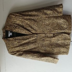 Vintage 90's Ann and Frank Petites Silk Leopard Print Blazer SZ SP
